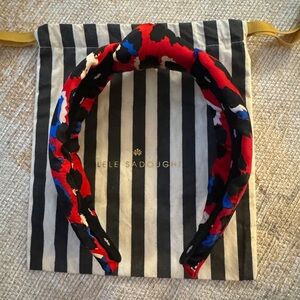 Lele Sadoughi Red/White/Blue Leopard Knotted Headband